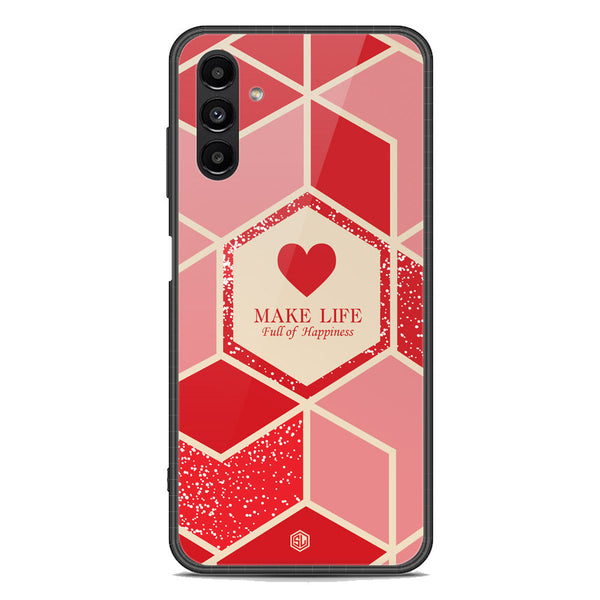 Happiness Series Soft Phone Case - Premium Glass Case - Design 5 - Samsung Galaxy A04s