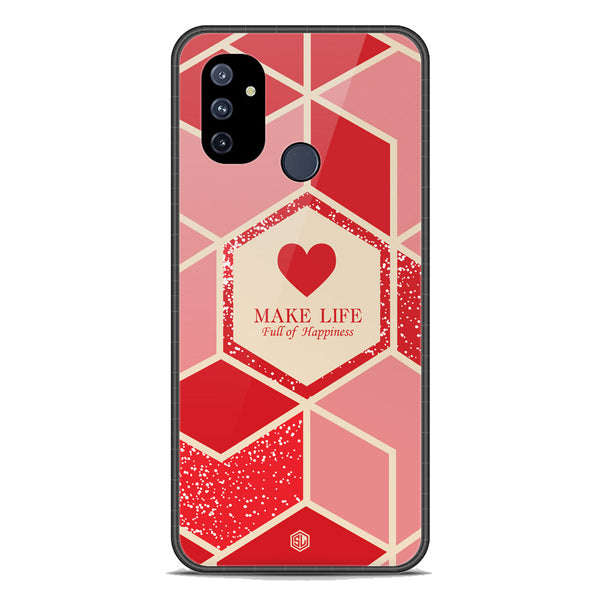 Happiness Series Soft Phone Case - Premium Glass Case - Design 5 - OnePlus Nord N100