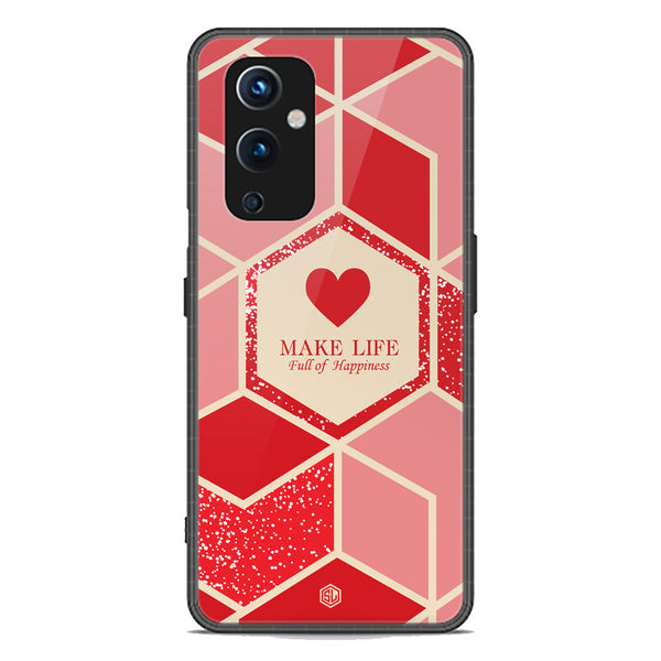 Happiness Series Soft Phone Case - Premium Glass Case - Design 5 - OnePlus 9