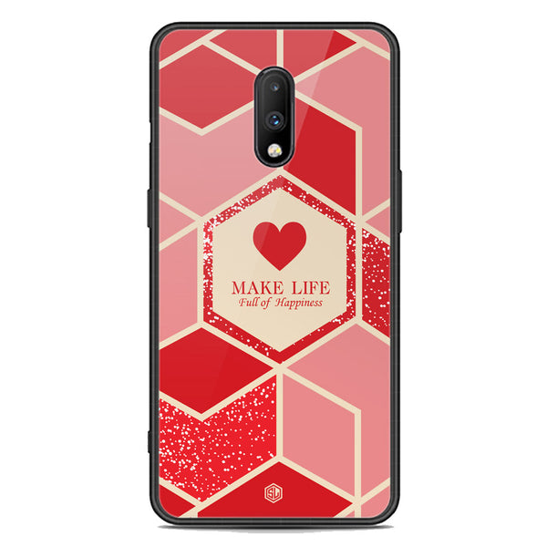 Happiness Series Soft Phone Case - Premium Glass Case - Design 5 - OnePlus 7