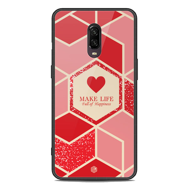 Happiness Series Soft Phone Case - Premium Glass Case - Design 5 - OnePlus 6T