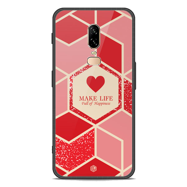 Happiness Series Soft Phone Case - Premium Glass Case - Design 5 - OnePlus 6