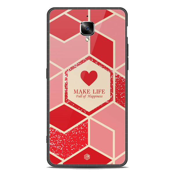 Happiness Series Soft Phone Case - Premium Glass Case - Design 5 - OnePlus 3