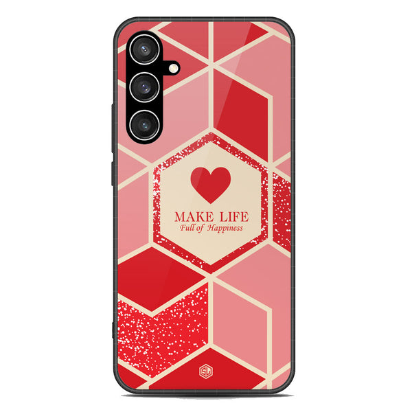 Happiness Series Soft Phone Case - Premium Glass Case - Design 5 - Samsung Galaxy S23 FE