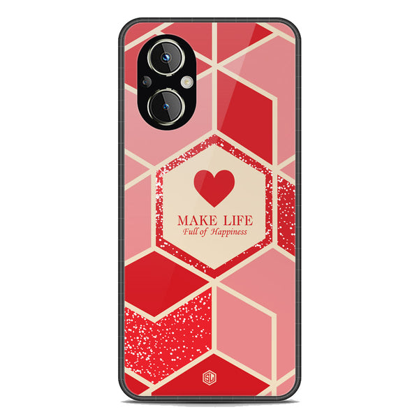 Happiness Series Soft Phone Case - Premium Glass Case - Design 5 - Oppo Reno7 Z 5G