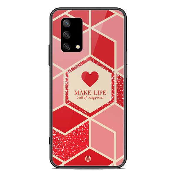 Happiness Series Soft Phone Case - Premium Glass Case - Design 5 - Oppo Reno 6 Lite
