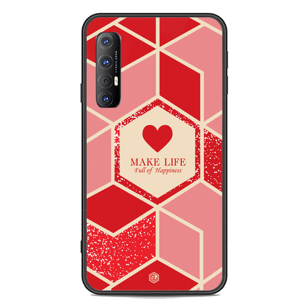 Happiness Series Soft Phone Case - Premium Glass Case - Design 5 - Oppo Reno 3 Pro