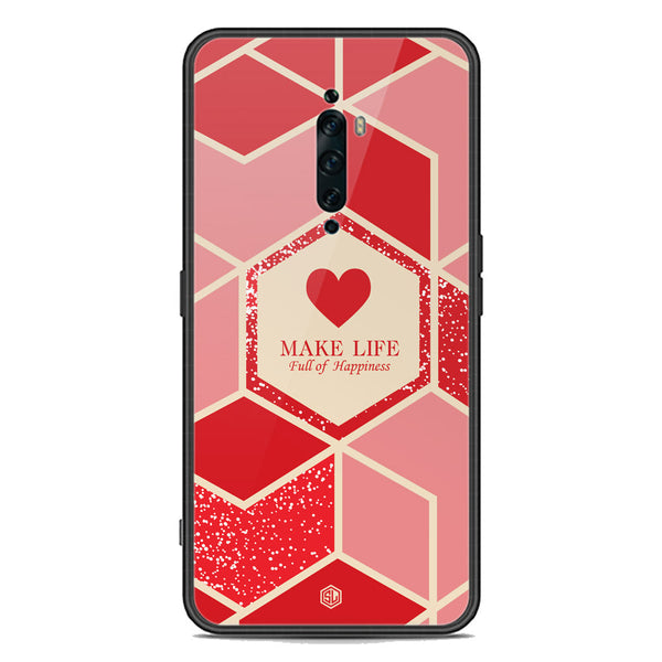 Happiness Series Soft Phone Case - Premium Glass Case - Design 5 - Oppo Reno 2F