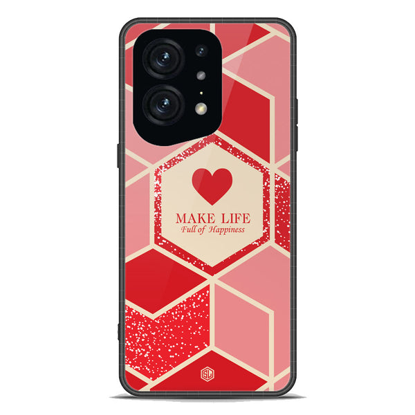 Happiness Series Soft Phone Case - Premium Glass Case - Design 5 - Oppo Find X5 Pro