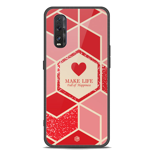 Happiness Series Soft Phone Case - Premium Glass Case - Design 5 - Oppo Find X2