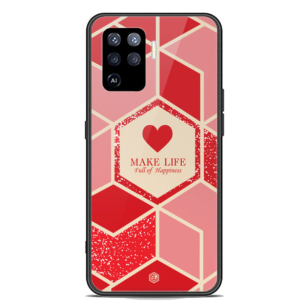 Happiness Series Soft Phone Case - Premium Glass Case - Design 5 - Oppo F19 Pro