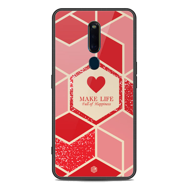 Happiness Series Soft Phone Case - Premium Glass Case - Design 5 - Oppo F11 Pro
