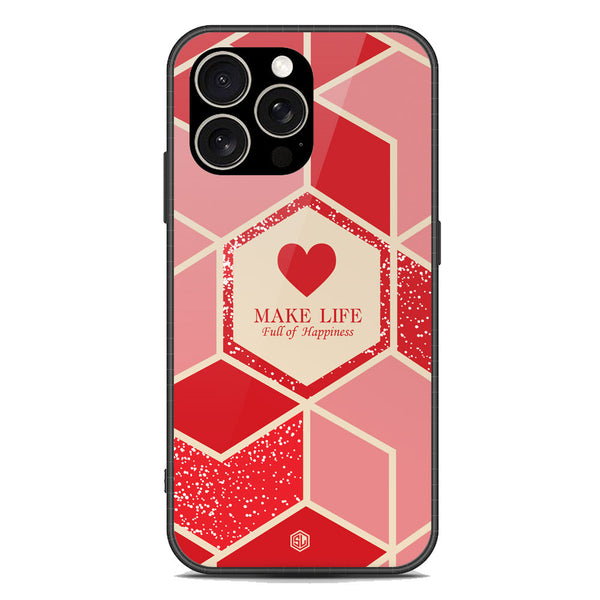 Happiness Series Soft Phone Case - Premium Glass Case - Design 5 - iPhone 15 Pro Max