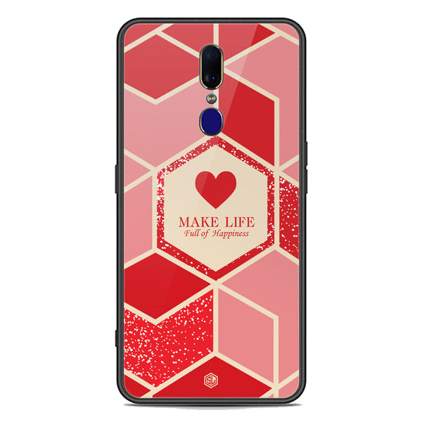 Happiness Series Soft Phone Case - Premium Glass Case - Design 5 - Oppo F11