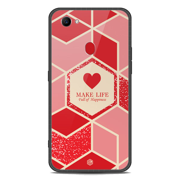 Happiness Series Soft Phone Case - Premium Glass Case - Design 5 - Oppo F7