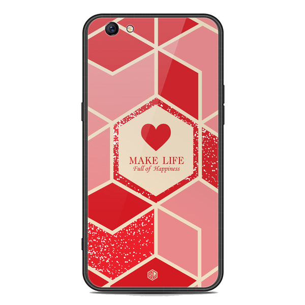 Happiness Series Soft Phone Case - Premium Glass Case - Design 5 - Oppo F3 Plus