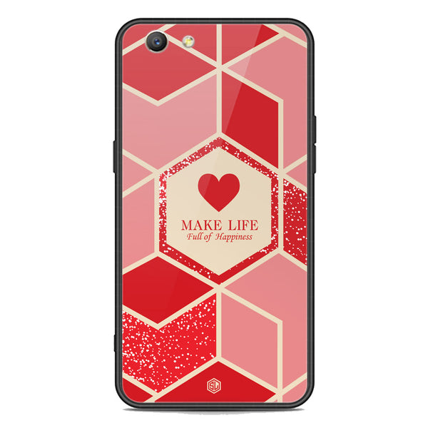 Happiness Series Soft Phone Case - Premium Glass Case - Design 5 - Oppo F1S