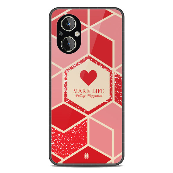 Happiness Series Soft Phone Case - Premium Glass Case - Design 5 - Oppo A96 5G