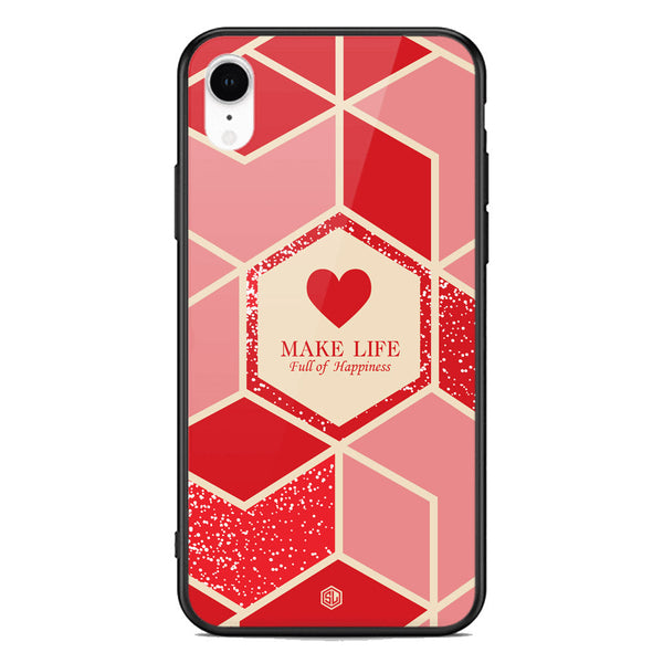 Happiness Series Soft Phone Case - Premium Glass Case - Design 5 - iPhone XR