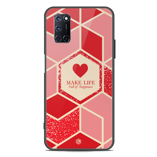 Happiness Series Soft Phone Case - Premium Glass Case - Design 5 - Oppo A92