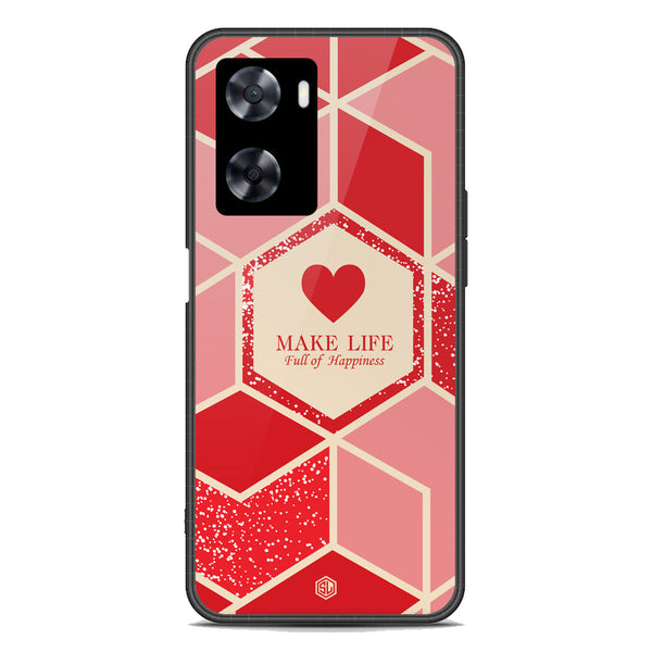 Happiness Series Soft Phone Case - Premium Glass Case - Design 5 - Oppo A77 4G