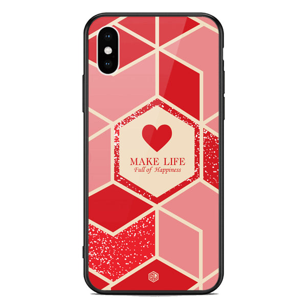 Happiness Series Soft Phone Case - Premium Glass Case - Design 5 - iPhone XS Max