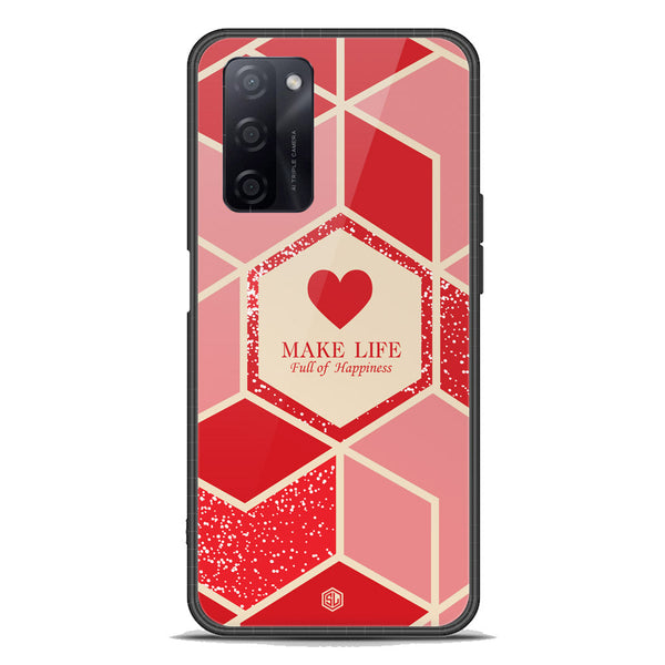 Happiness Series Soft Phone Case - Premium Glass Case - Design 5 - Oppo A55 5G