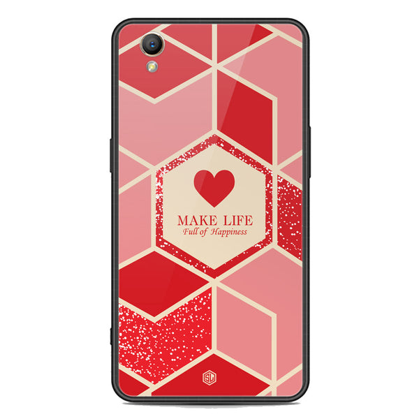 Happiness Series Soft Phone Case - Premium Glass Case - Design 5 - Oppo A37