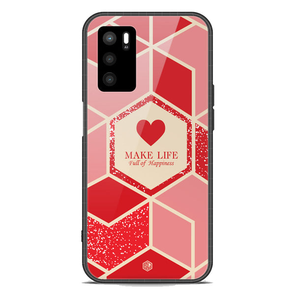 Happiness Series Soft Phone Case - Premium Glass Case - Design 5 - Oppo A16s