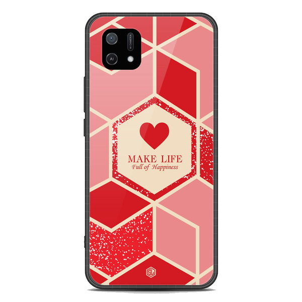Happiness Series Soft Phone Case - Premium Glass Case - Design 5 - Oppo A16e