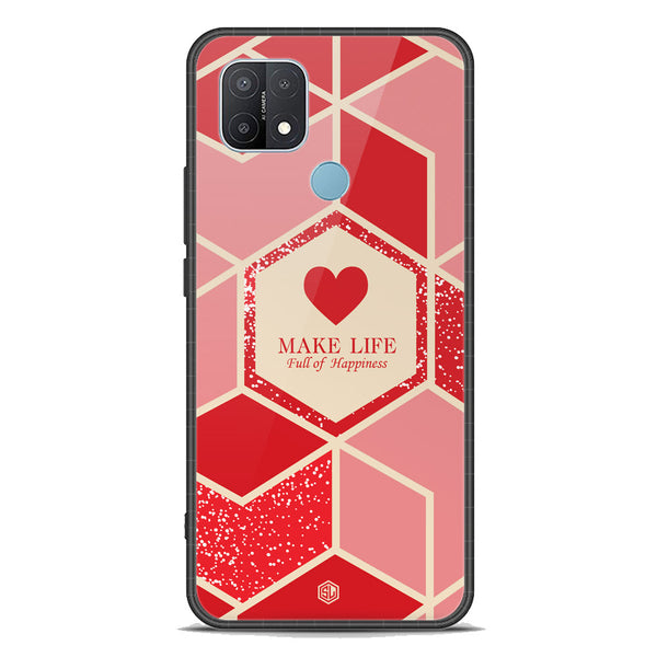 Happiness Series Soft Phone Case - Premium Glass Case - Design 5 - Oppo A15