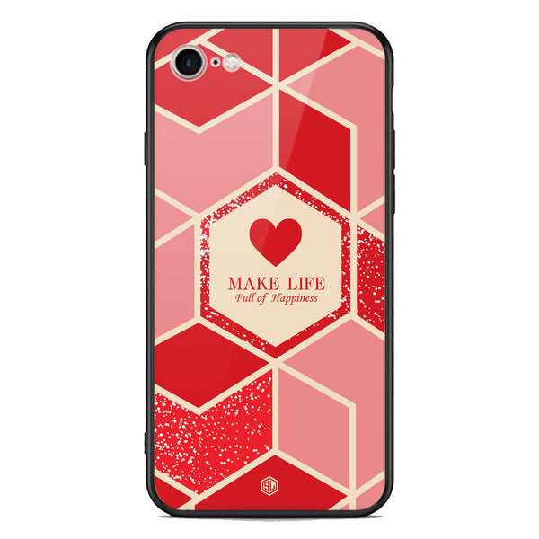 Happiness Series Soft Phone Case - Premium Glass Case - Design 5 - iPhone 8 / 7