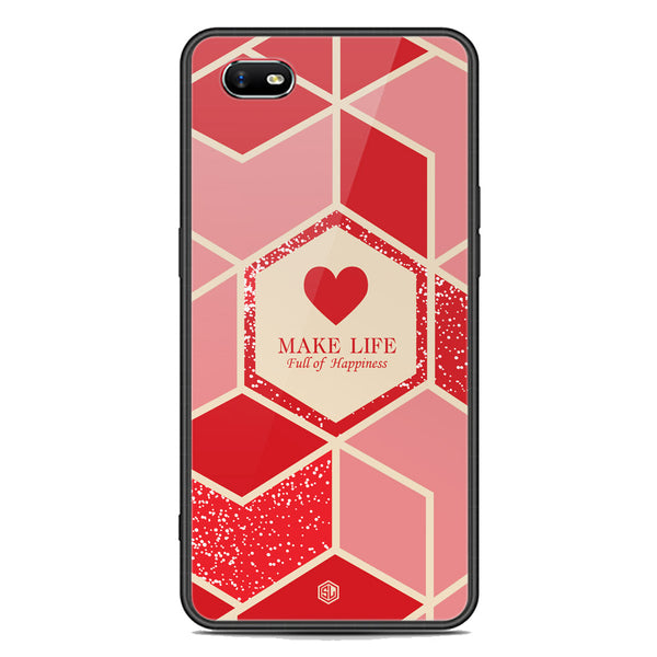 Happiness Series Soft Phone Case - Premium Glass Case - Design 5 - Oppo A1k