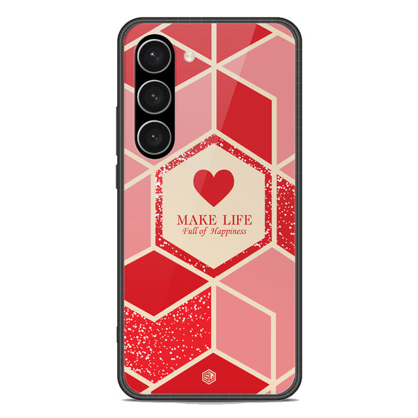 Happiness Series Soft Phone Case - Premium Glass Case - Design 5 - Samsung Galaxy S23 Plus 5G