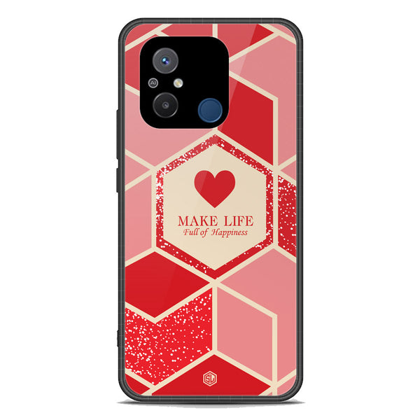 Happiness Series Soft Phone Case - Premium Glass Case - Design 5 - Xiaomi Redmi 12C