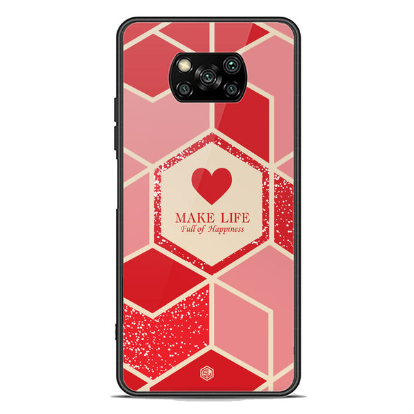 Happiness Series Soft Phone Case - Premium Glass Case - Design 5 - Xiaomi Poco X3