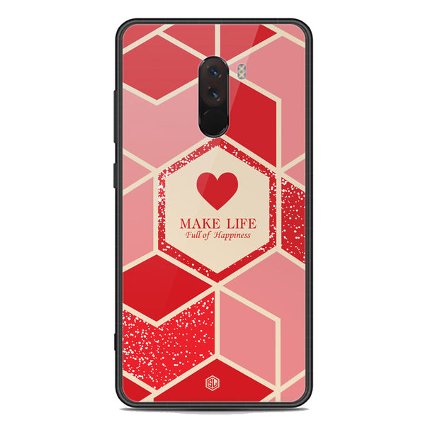 Happiness Series Soft Phone Case - Premium Glass Case - Design 5 - Xiaomi Pocophone F1