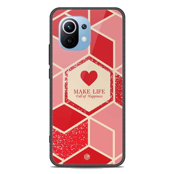 Happiness Series Soft Phone Case - Premium Glass Case - Design 5 - Xiaomi Mi 11