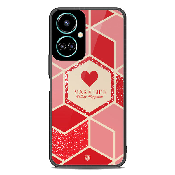 Happiness Series Soft Phone Case - Premium Glass Case - Design 5 - Tecno Camon 19