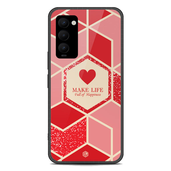 Happiness Series Soft Phone Case - Premium Glass Case - Design 5 - Tecno Camon 18 Premier