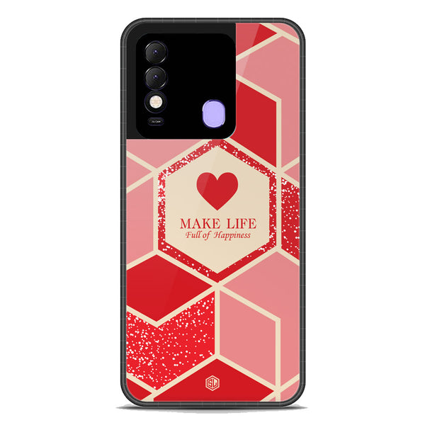 Happiness Series Soft Phone Case - Premium Glass Case - Design 5 - Tecno Spark 8