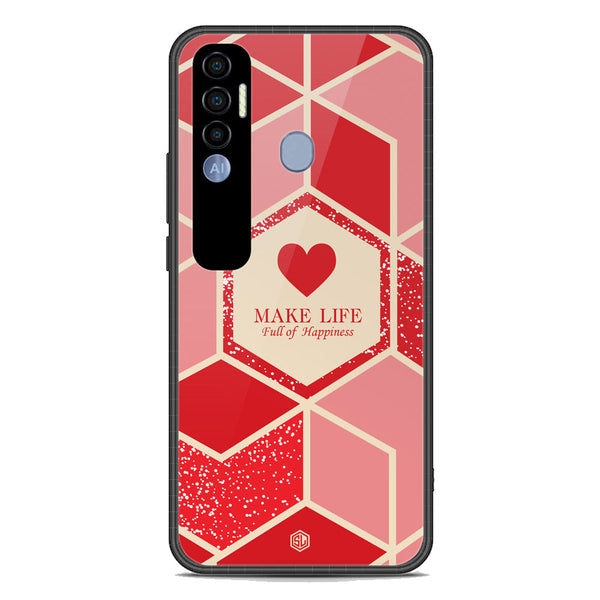 Happiness Series Soft Phone Case - Premium Glass Case - Design 5 - Tecno Spark 7 Pro