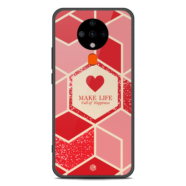 Happiness Series Soft Phone Case - Premium Glass Case - Design 5 - Tecno Spark 6