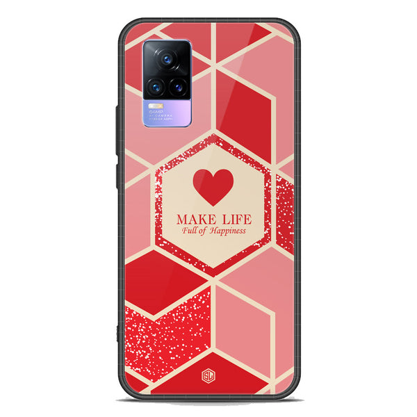 Happiness Series Soft Phone Case - Premium Glass Case - Design 5 - Vivo Y73