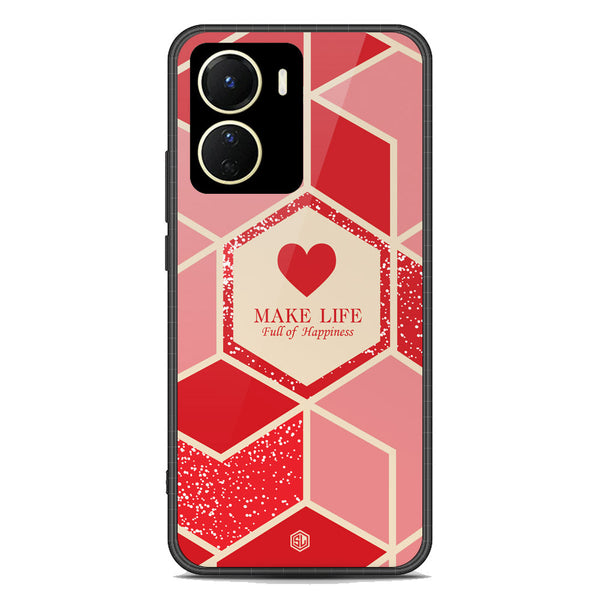 Happiness Series Soft Phone Case - Premium Glass Case - Design 5 - Vivo Y56 5G