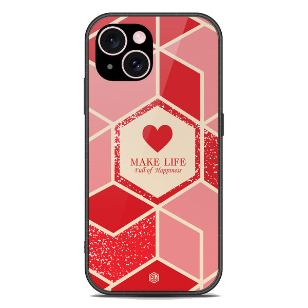 Happiness Series Soft Phone Case - Premium Glass Case - Design 5 - iPhone 15 Plus