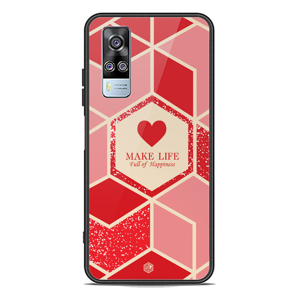 Happiness Series Soft Phone Case - Premium Glass Case - Design 5 - Vivo Y51 (2020 December)