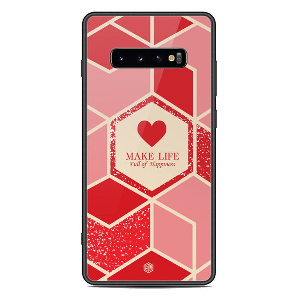Happiness Series Soft Phone Case - Premium Glass Case - Design 5 - Samsung Galaxy S10 Plus
