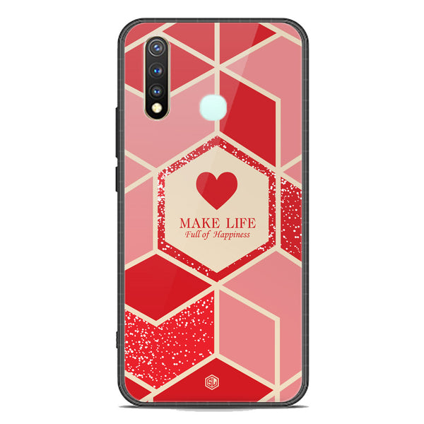 Happiness Series Soft Phone Case - Premium Glass Case - Design 5 - Vivo Y19