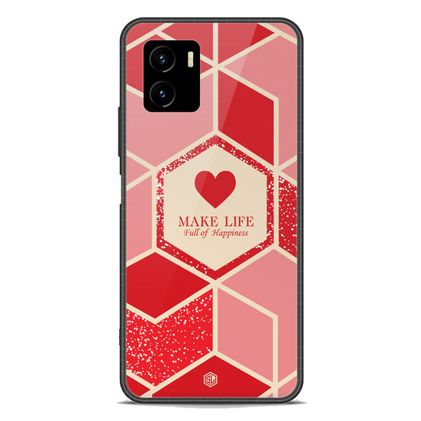 Happiness Series Soft Phone Case - Premium Glass Case - Design 5 - Vivo Y15s